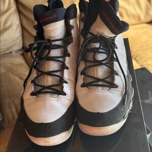 Jordan Men's Black and White High-Top Sneakers